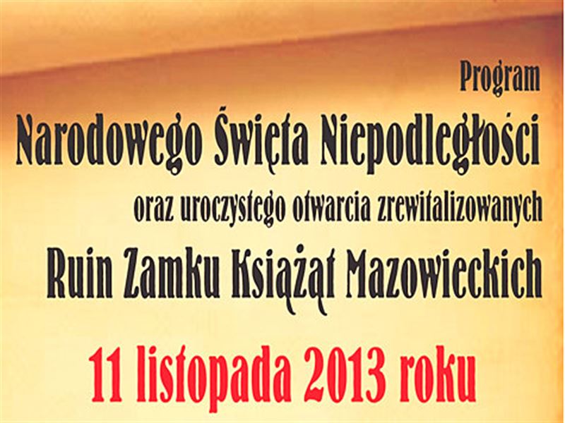 11 listopada: Święto Niepodległości i otwarcie zamku