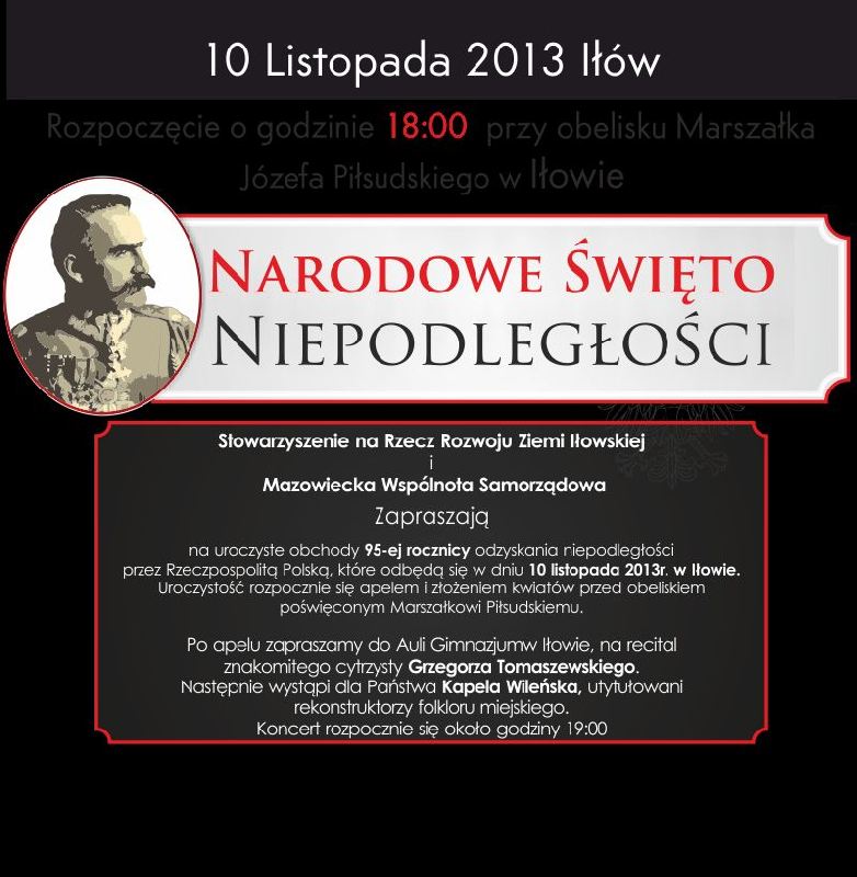 Zaproszenie na Narodowe Święto Niepodległości - 06.11.2013