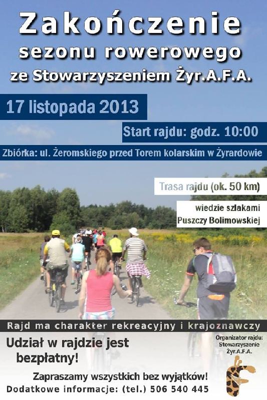 Zakończenie sezonu rowerowego z Żyrafą