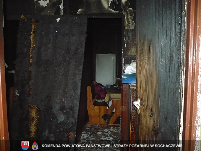 Pożar mieszkania przy Alei 600-lecia w Sochaczewie