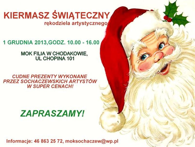 MIKOŁAJKOWY KIERMASZ ŚWIATECZNY RĘKODZIEŁA ARTYSTYCZNEGO
