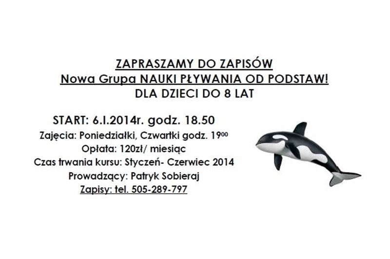 Zaproszenie do nowej grupy nauki pływania