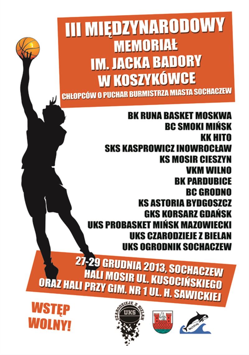 III Międzynarodowy Memoriał Jacka Badory - terminarz