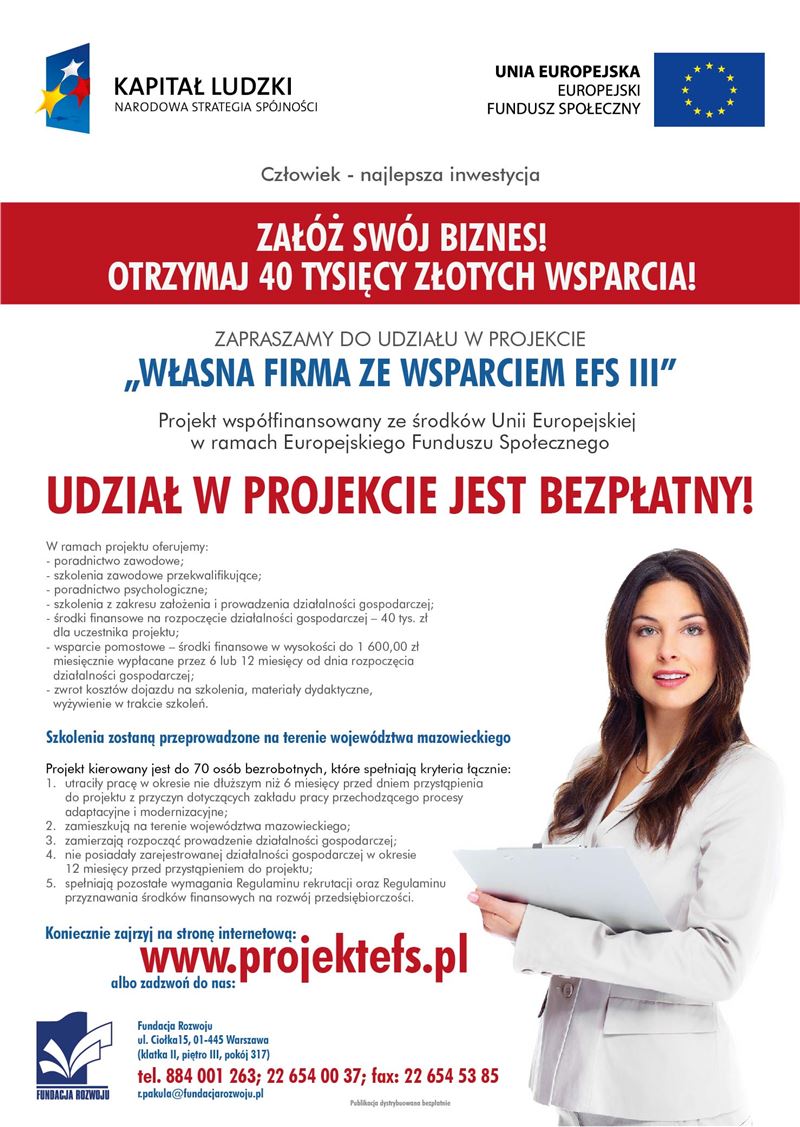 Własna firma ze wsparciem EFS III
