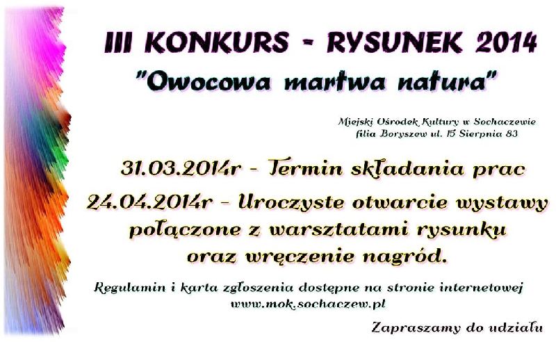 Owocowa martwa natura - konkurs rysunkowy