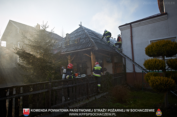Pożar dachu w lokalu gastronomicznym w Teresinie