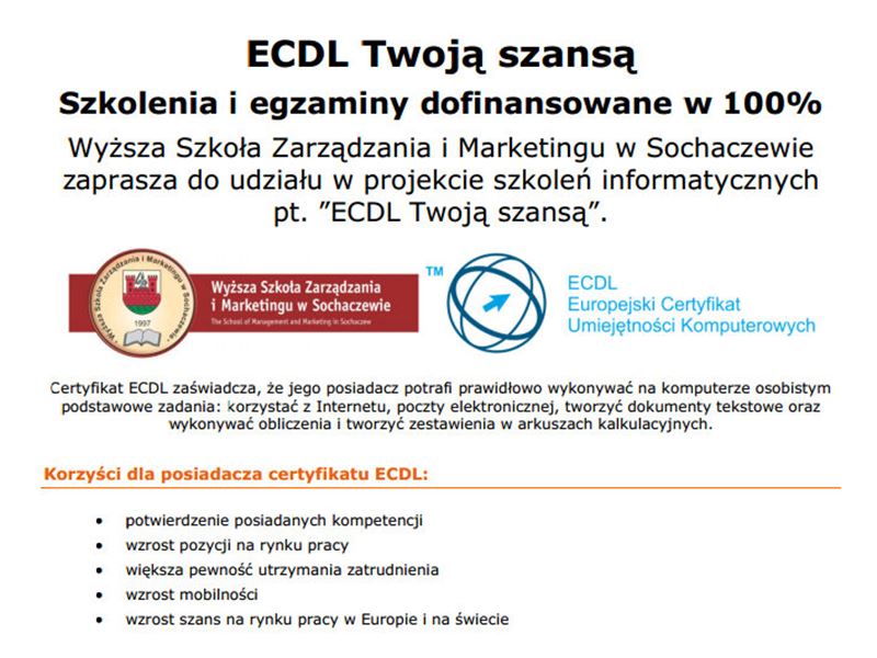 ECDL Twoją szansą