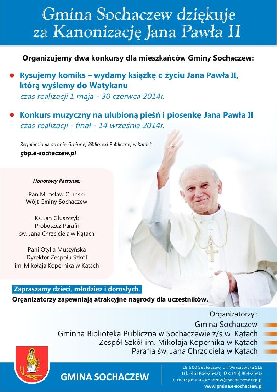 Gmina Sochaczew Dziękuje za Kanonizację Jana Pawła II