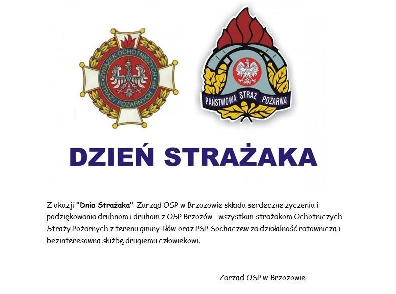 Życzenia z Okazji Dnia Strażaka