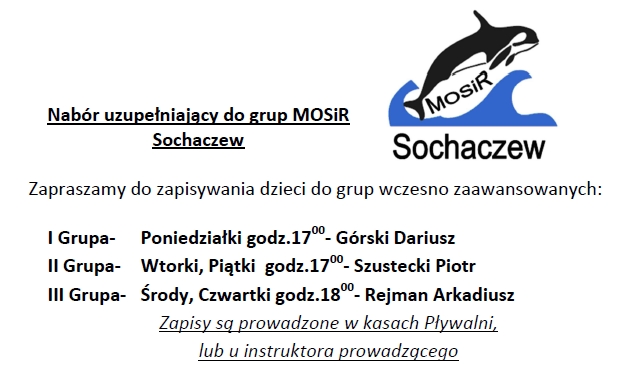 Nabór uzupełniający do grup MOSiR
