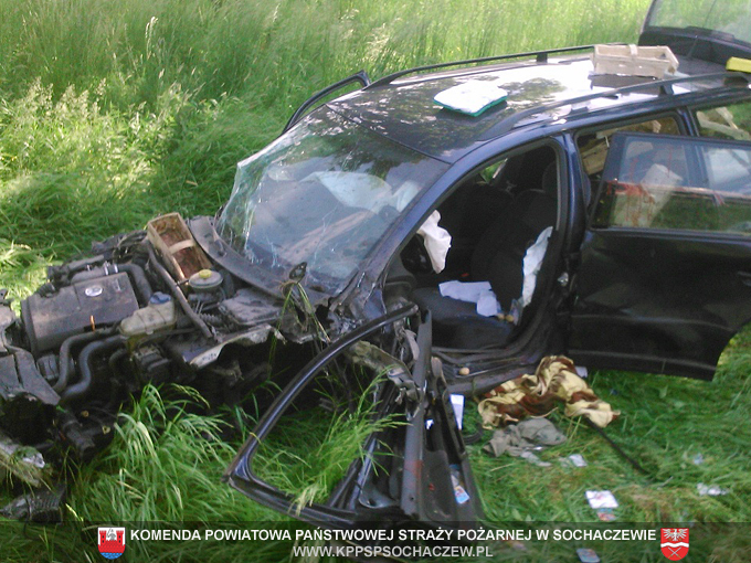 Wypadek drogowy w Serokach
