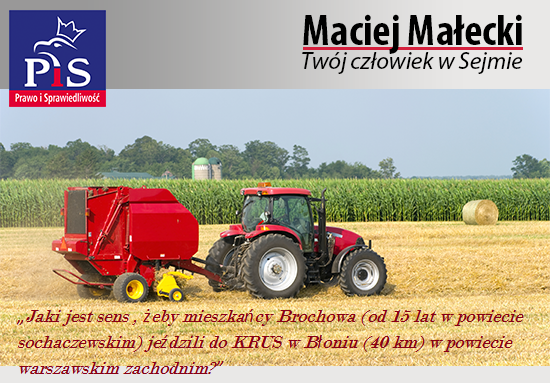 Według KRUS Brochów leży w warszawskim zachodnim