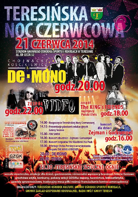 Teresińska Noc Czerwcowa 2014 program