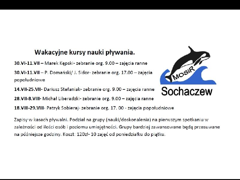 Ruszyły zapisy na wakacyjne kursy nauki pływania