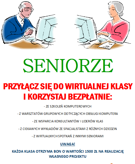 SENIORZE! PRZYŁĄCZ SIĘ DO WIRTUALNEJ KLASY!