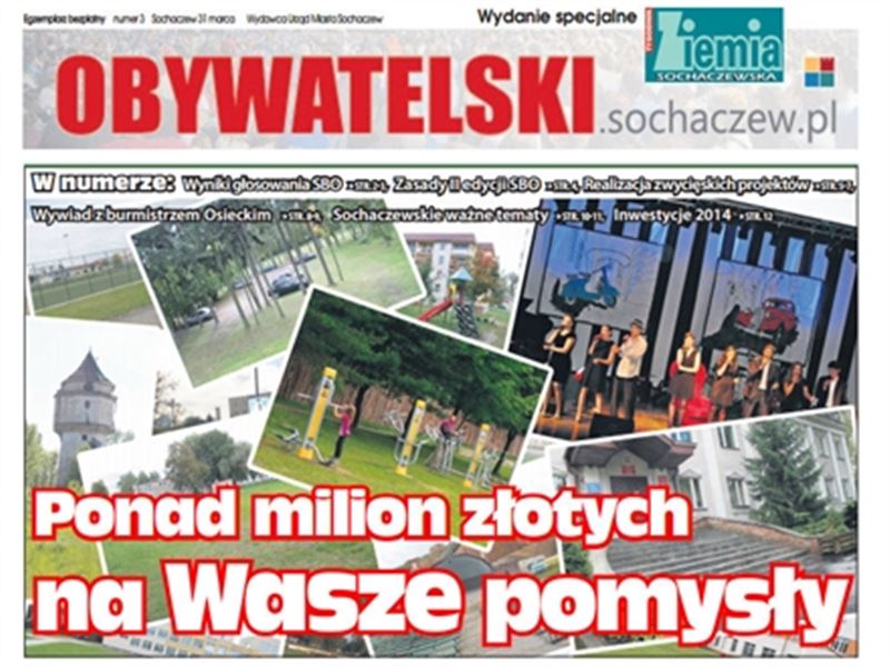 Sochaczewski Budżet Obywatelski - wnioski tylko do piątku