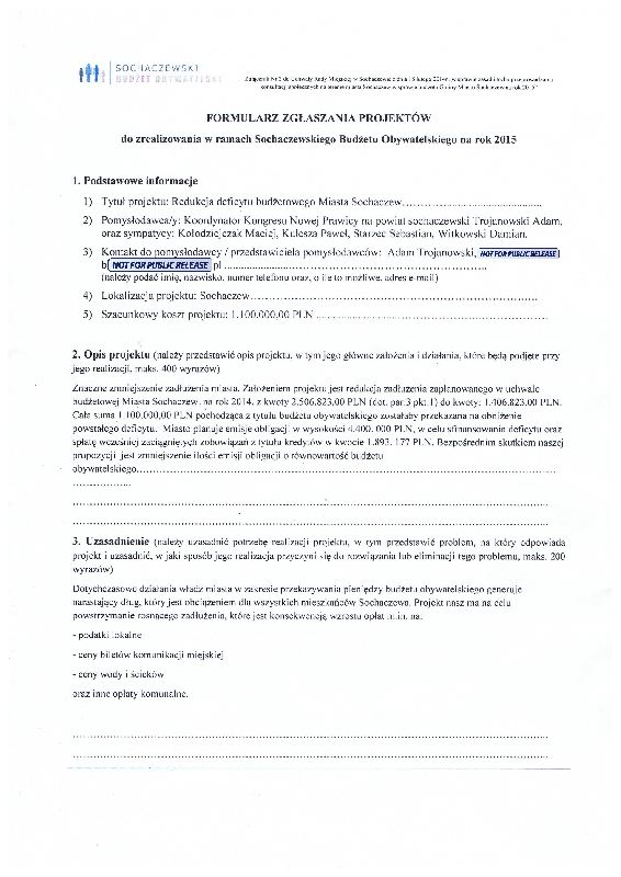 SBO 2015 - propozycja członków Nowej Prawicy
