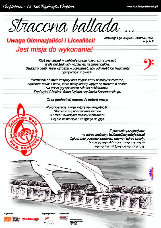 Odzyskać balladę - edukacyjna gra w Żelazowej Woli