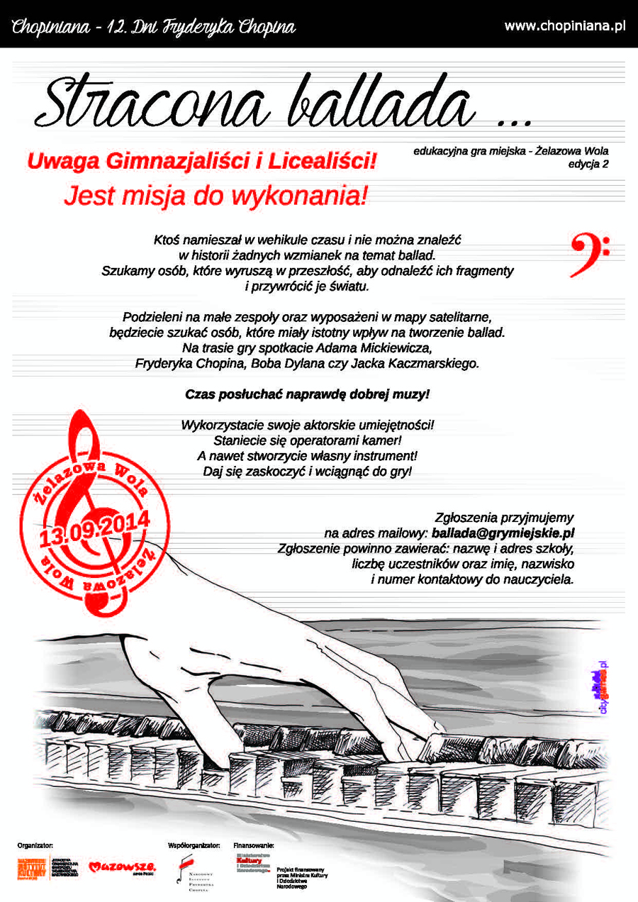 Odzyskać balladę - edukacyjna gra miejska w Żelazowej Woli