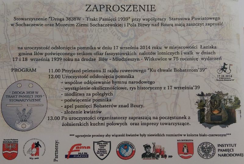 Uroczystości odsłonięcia pomnika ofiar faszystowskich w Łaziskach