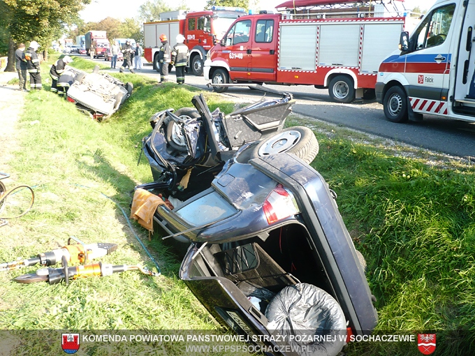 Wypadek drogowy w Lisicach
