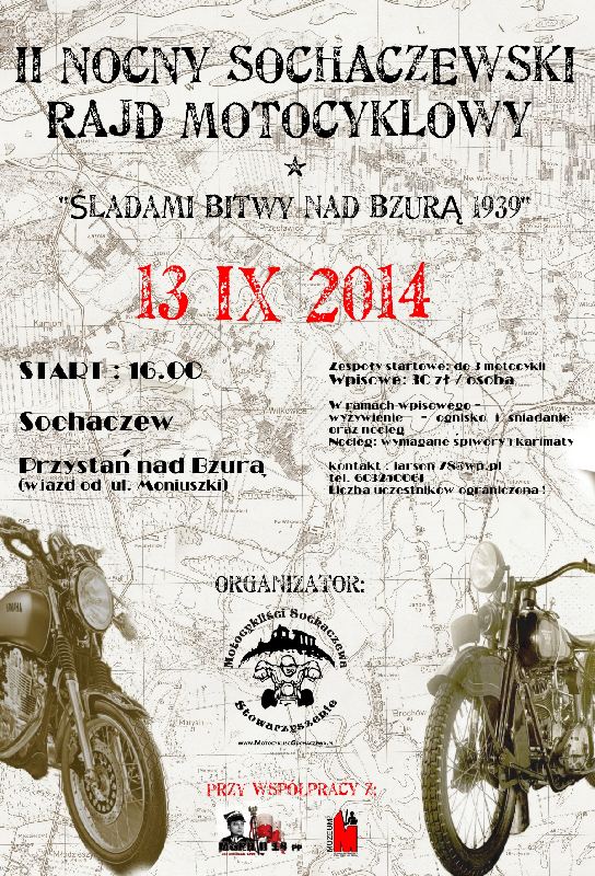 II Nocny Sochaczewski Rajd Motocyklowy „Śladami Bitwy nad Bzurą 1939″