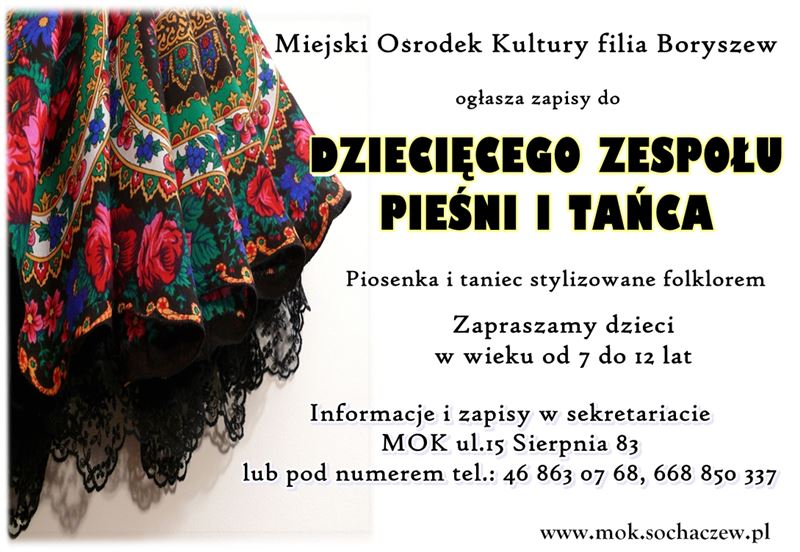 Zapisy do DZIECIĘCEGO ZESPOŁU PIEŚNI I TAŃCA