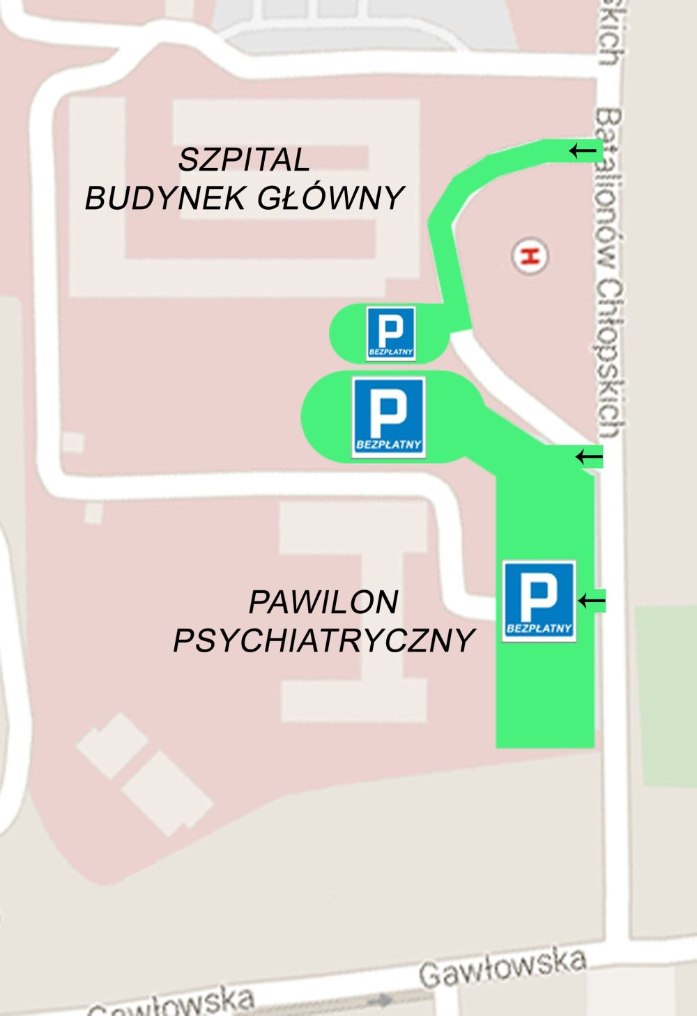 BEZPŁATNE PARKINGI PRZY SZPITALU