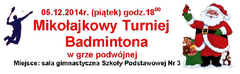 Badminton z Mikołajem 5.12.2014r. (piątek)