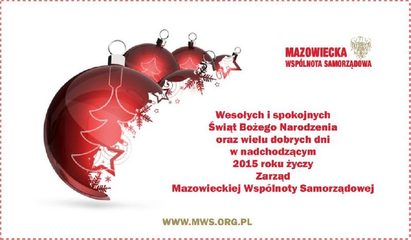 Życzenia od Mazowieckiej Wspólnoty Samorządowej