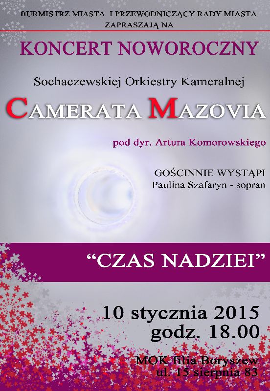 Koncert Sochaczew – Czas nadziei w MOK Boryszew