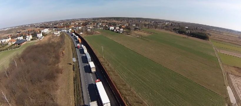 Protest transportowców w Sochaczewie – video