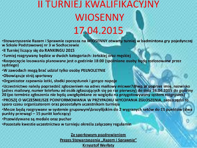 II Truniej Kwalifikacyjny Wiosenny