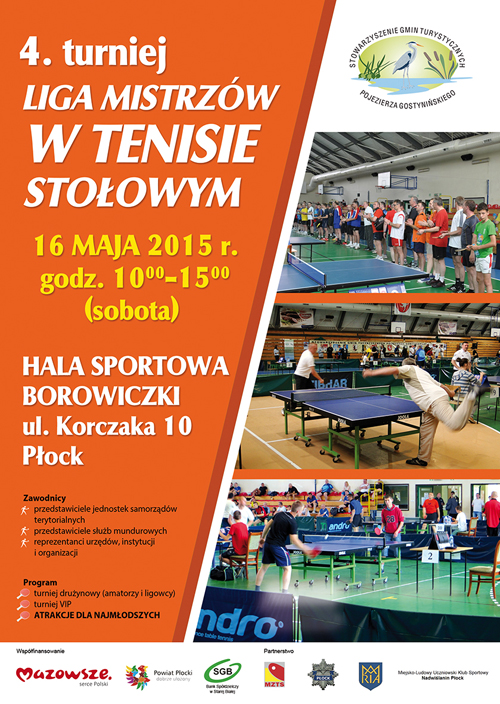 4. turniej LIGA MISTRZÓW W TENISIE STOŁOWYM 16 maja 2015r.