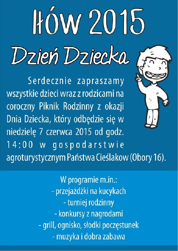 Zaproszenie na piknik rodzinny w Iłowie 2015