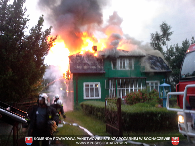 Pożar domu w Paprotni