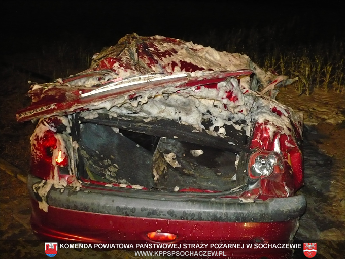 Wypadek drogowy w Młodzieszynie
