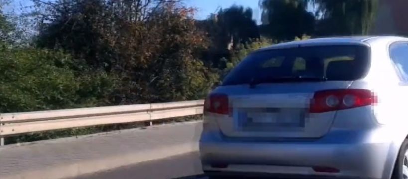 Pirat drogowy na moście w Sochaczewie