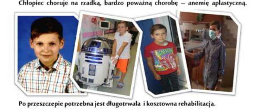 Bartosz - uczeń szkoły w Żukowie - potrzebuje pomocy