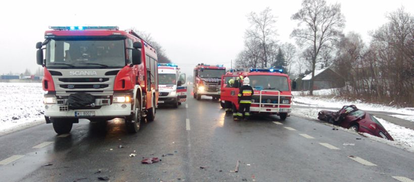 Seroki: wypadek drogowy, poszkodowany kierowca Hondy