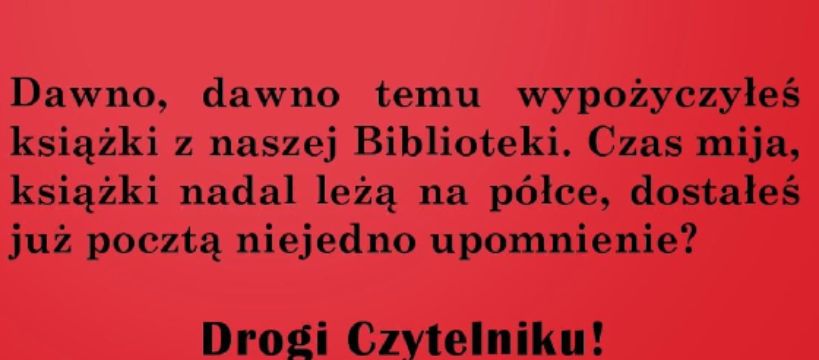 Amnestia - oddaj książkę do Biblioteki