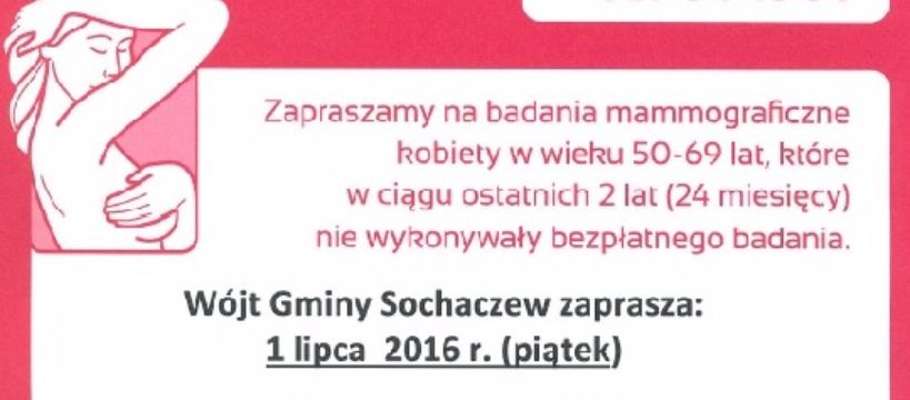 Bezpłatna mammografia w technologii cyfrowej