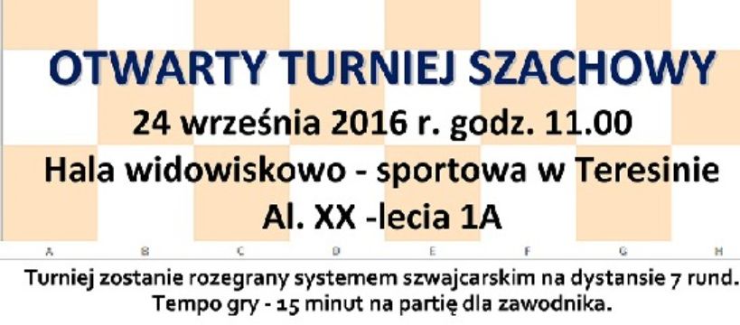 Stowarzyszenie Przyjaciół Mieszkańców Gminy Teresin IMPULS zaprasza miłośników królewskiej gry na Ot
