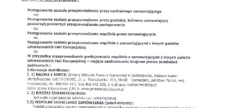 Ogłoszenie o udzieleniu zamówienia 