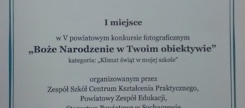 Sukces w konkursie fotograficznym!