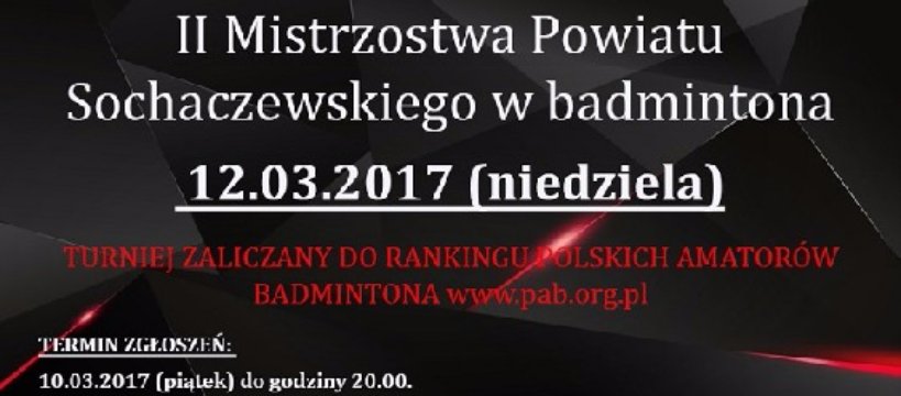 II Mistrzostwa Powiatu Sochaczewskiego w Badmintona