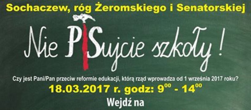 NIE dla reformy edukacji: zbiórka podpisów pod referendum