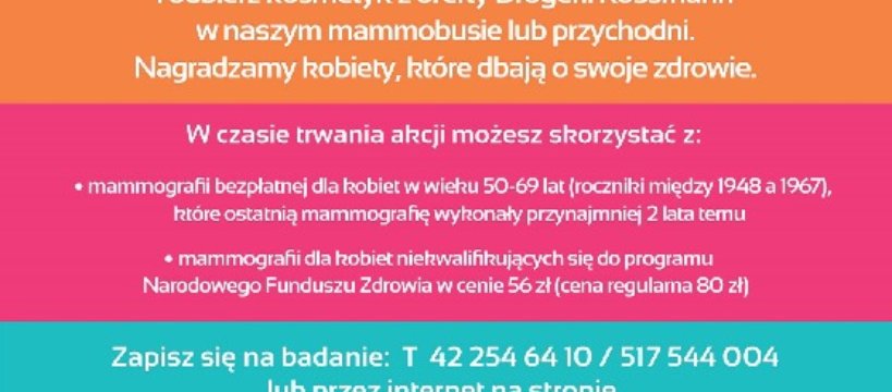 "Łączy nas kobiecość" - badania mammograficzne w Sochaczewie, dnia 04.10.2017 r.
