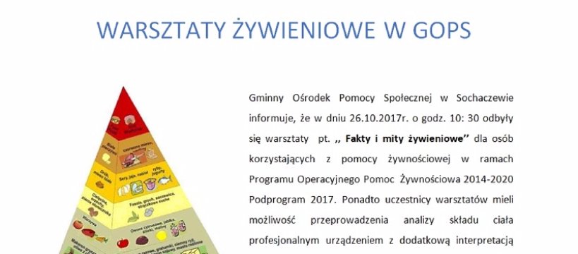 WARSZTATY ŻYWIENIOWE W GOPS