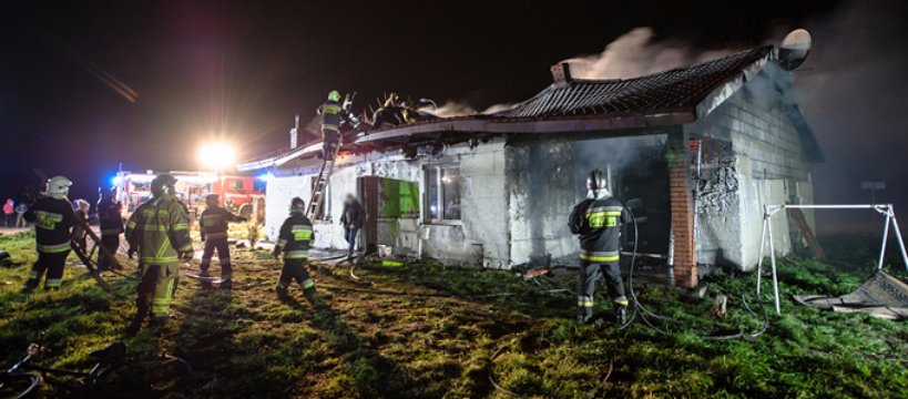 Pożar domu w Pawłowicach
